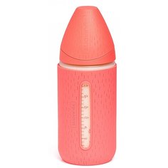 Suavinex Бутылочка Meaningful Life с круглой соской (+ силиконовый чехол) 240 мл, розовый