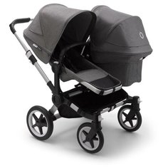 Универсальная коляска для двойни Bugaboo Donkey 3 Duo (2 в 1), Alu/Grey melange/Grey melange, цвет шасси: серебристый