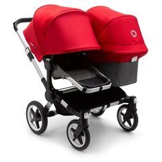 Универсальная коляска для двойни Bugaboo Donkey 3 Duo (2 в 1), alu/grey melange/red , цвет шасси: серебристый