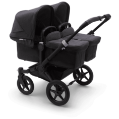 Универсальная коляска для двойни Bugaboo Donkey 3 Twin (2 в 1), black/washed black/washed black, цвет шасси: черный