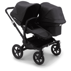 Универсальная коляска для двойни Bugaboo Donkey 3 Duo (2 в 1), black/washed black/washed black, цвет шасси: черный