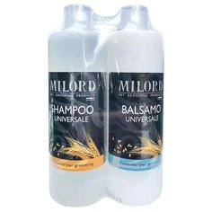 Комплект Милорд бальзам + шампунь Universale с экстрактом пшеницы для собак и кошек