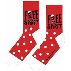 Носки St. Friday Свободный дух 562-11, размер 42-46, красный/белый