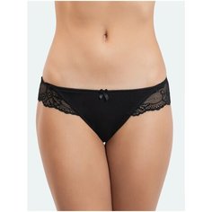 Vis-a-Vis Трусы бикини низкой посадки с кружевом, размер L, black
