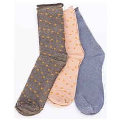 Носки ICHI 20107282, 3 пары, размер 37-39, коричневый/бежевый/серый