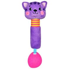 Прорезыватель-погремушка Жирафики Котик 939516 фиолетовый