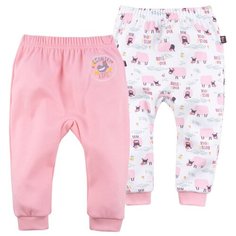 Комплект ползунков Bossa Nova, 2 шт., размер 74, белый/розовый