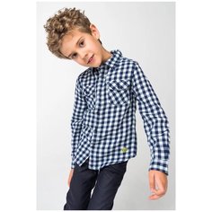 Рубашка 3Pommes размер 98, синий/белый