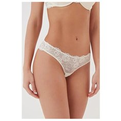 Innamore Трусы бразилиана низкой посадки кружевные basic lace, размер 3(44), слоновая кость