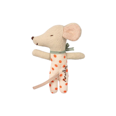 Мягкая игрушка Maileg Новорожденная мышка Sleepy Wakey бежевая с оранжевым в коробке 8 см