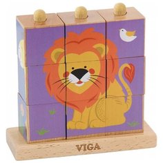 Пирамидки-кубики Viga Дикие животные 50834