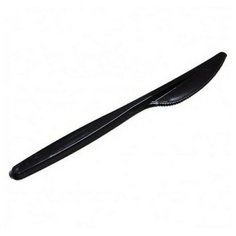 Нож столовый 16,5см черный, 100 шт ИнтроПластика