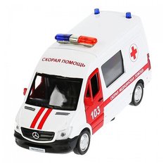 Машина Технопарк Mercedes-Benz Sprinter Cкорая, инерционная, свет, звук SPRINTERVAN-14AMB-WH