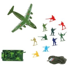 Военный набор Играем вместе солдатики, самолет, танк (инерция), аксессуары, в пакете (A528-H42004-R)