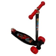 Детский самокат Scooter BIG Maxi Print TJ-701M красный, машинки