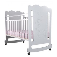 Кроватка Forest kids Lovely Giraffe (качалка), на полозьях белый