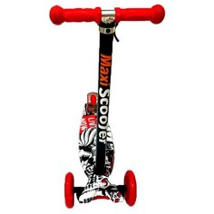 Детский самокат Scooter Maxi Print TJ-701P черно-красный, граффити