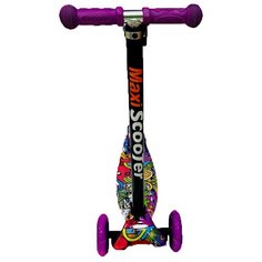 Детский самокат Scooter Maxi Print TJ-701P фиолетовый, джунгли