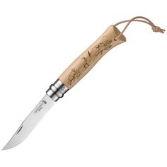 Нож складной OPINEL №8 Trekking Дуб сурок, козел и эдельвейс