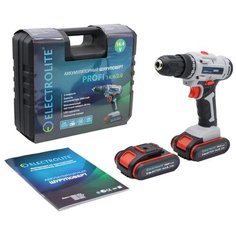 Аккумуляторная дрель-шуруповерт Electrolite Profi 14/2.0 14 В, 28 Нм, 2 Ач, 2 акб, кейс