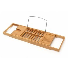 Полка-столик на ванну из бамбука Премиум (63-95см) Bamboo Wood