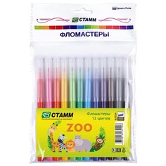СТАММ Набор фломастеров ZOO 12шт ФЛ534