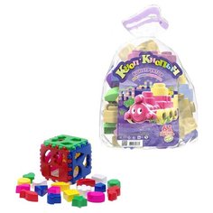 Конструктор Биплант Кноп-кнопыч Пастель 40-0010+11114 + Кубик логический большой