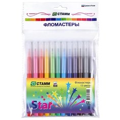 СТАММ Набор фломастеров Star 12шт ФЛ504