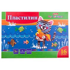 Пластилин "Ушастики", 16 цветов, 320 грамм Hatber