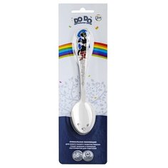 Ложка детская тактильная "Кот в сапогах" с эмалью в блистере Кольчугинский мельхиор