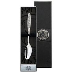 Ложка десертная Кольчугинский мельхиор "Морозко" посеребренная с чернью