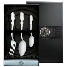 Набор столовый посеребренный "Лира" (ложка, вилка, ложка чайная ) в футляре Кольчугинский мельхиор