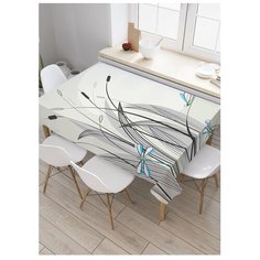 Скатерть прямоугольная "Стрекозы в камышах" из сатена, 180x145 см Joy Arty