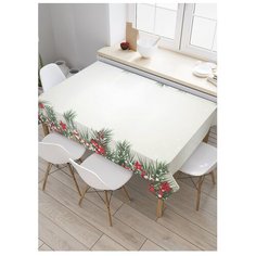 Скатерть прямоугольная "Двухстороннее рождественское оформление" из сатена, 120x145 см Joy Arty