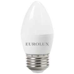 Лампа светодиодная LL-E-C37-6W-230-4K-E27 (свеча, 6Вт, нейтр., Е27) Eurolux, арт. 76/2/10, 10шт