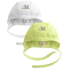 Чепчик Наша мама размер 40-42(68), белый/салатовый