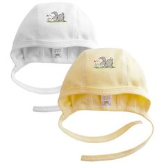 Чепчик Наша мама размер 40-42(68), белый/желтый