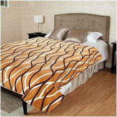 Плед TexRepublic Absolute flannel Волны Фланель 1,5 сп. Бежевый/коричневый/белый