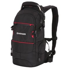 Рюкзак WENGER, чёрный/красный, полиэстер 1200D PU, 23х18х47 см, 22 л