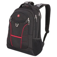 Рюкзак WENGER, 15”, чёрный/красный, полиэстер, 35х20х47 см, 33 л