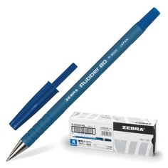 Ручка шариковая Zebra "Rubber 80", корпус soft-touch, узел 0,7 мм, линия 0,5 мм, синяя (R-8000-BL) Зебра