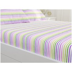 Простынь на резинке Сказка "Яркая полоска" натяжная простынь 180х200 см евро