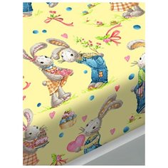Простынь Сказка "Зайчики" 240х215 см евро