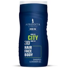Гель-шампунь для душа Men 3D CITY, Afrodita Cosmetics (Словения), 250мл