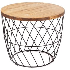 Журнальный столик ilwi, высотой 50 см, черный, светло-коричневый, из стали и дерева, в стиле лофт