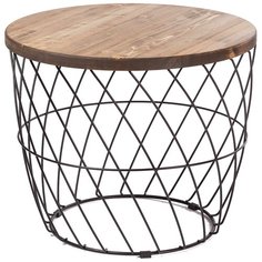 Журнальный столик ilwi, высотой 50 см, черный, коричневый, из стали и дерева, в стиле лофт