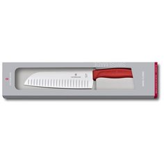 Нож сантоку Victorinox SwissClassic, красный, в подарочной коробке