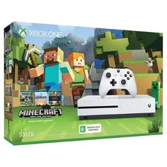 Игровая приставка Microsoft Xbox One S 500 ГБ, белый, Minecraft