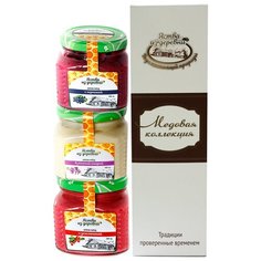 Медовая коллекция №33 Яства из деревни 3 шт (крем-мёд кипрей+крем-мёд с черникой+ крем-мёд с земляникой)