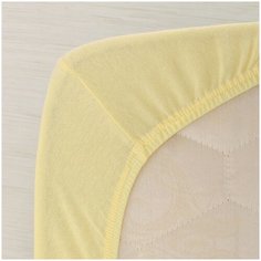 Простыня на резинке, размер 160/200/20 Трикотаж, цвет Желтый, (100% хлопок, г.Иваново, Мерцана)